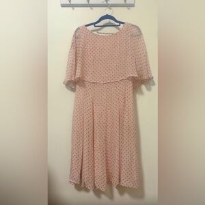 Danny & Nicole Blush Dress with Black Dots